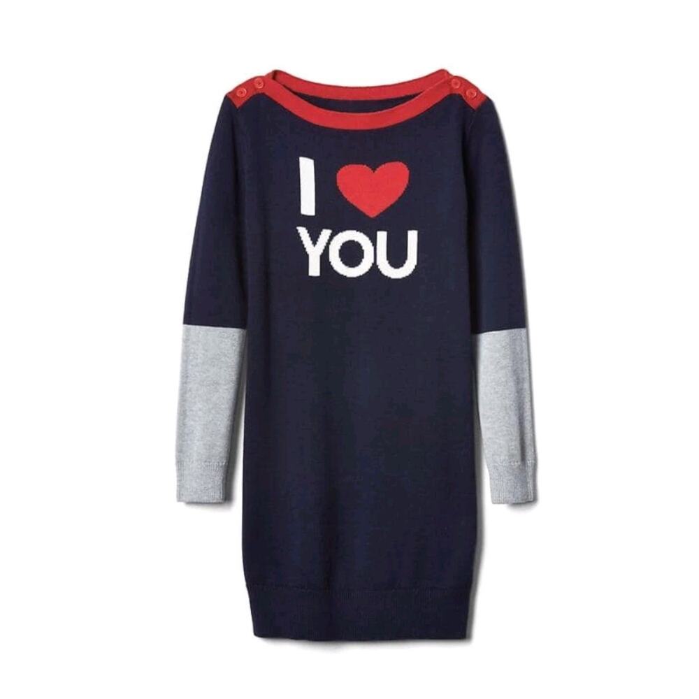 GAP Girls I Love You Sweater Dress NWT